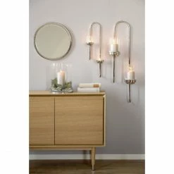 Angebote ? Fink Living Fink SAXON 2-flammiger Wand-Kerzenhalter - Höhe 90 Cm - Klar/silberfarben ? -Applicata-shop unnamed file 1005