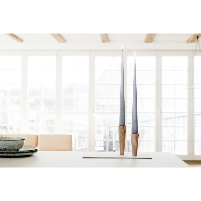 Auslauf ? Lind DNA Cone Oak Kerzenständer - 2er Set - 2er Set - 3x9 Cm / 3x12 Cm - Nature ? 4 Auslauf ? Lind DNA Cone Oak Kerzenständer - 2er Set - 2er Set - 3x9 Cm / 3x12 Cm - Nature ? – Bild 4