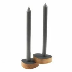 Besorgen ✨ Lind DNA Curve Nupo Kerzenständer - 2er Set - 2er Set - 8x10x5,6 Cm - Nature/black ?