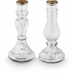 Schlussverkauf ? Pip Studio Glass Kerzenhalter Im 2er-Set - Höhe 20 Cm - Clear ?