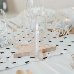 Blitzangebot ✔️ Eulenschnitt Stern Karten- Und Kerzenhalter - 20 X 20,5 Cm - Höhe Ca. 2 Cm - Natur ✨ -Applicata-shop unnamed file 1107