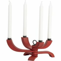 Angebote ? Design House Stockholm Nordic Light 4-armiger Kerzenhalter - 20,5×13×5 Cm - Rot ?
