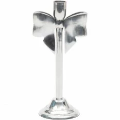 Aktion ? Riviera Maison Rivièra Maison Bow Kerzenhalter - 8x11x25,5 Cm - Silberfarben ?