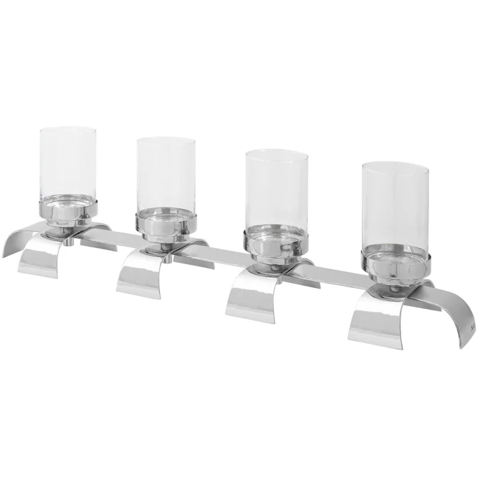 Blitzangebot ❤️ Fink Living Fink AARON Kerzenhalter - 4-flammig - 99x22x30 Cm - Silberfarben ? 1 Blitzangebot ❤️ Fink Living Fink AARON Kerzenhalter - 4-flammig - 99x22x30 Cm - Silberfarben ?