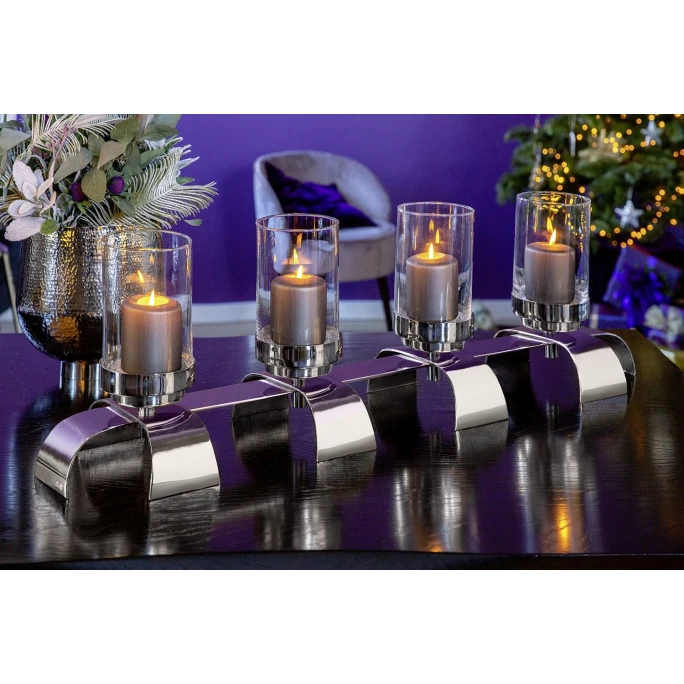 Blitzangebot ❤️ Fink Living Fink AARON Kerzenhalter - 4-flammig - 99x22x30 Cm - Silberfarben ? 2 Blitzangebot ❤️ Fink Living Fink AARON Kerzenhalter - 4-flammig - 99x22x30 Cm - Silberfarben ? – Bild 2