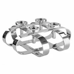 Bestpreis ✨ Fink Living Fink Gordon Kerzenhalter - Ø 49 Cm - Vernickelt / Silberfarben ✨