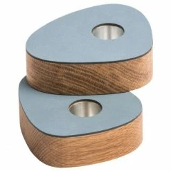 Brandneu ? Lind DNA CURVE Nupo Kerzenhalter - 2er-Set - 2er-Set: 8x10x5,6 Cm - Light Blue ⌛