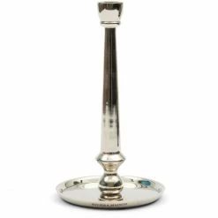 Aktion ❤️ Riviera Maison Rivièra Maison Warrington Kerzenhalter - Ø 13 Cm - Höhe 24 Cm - Silberfarben ✔️