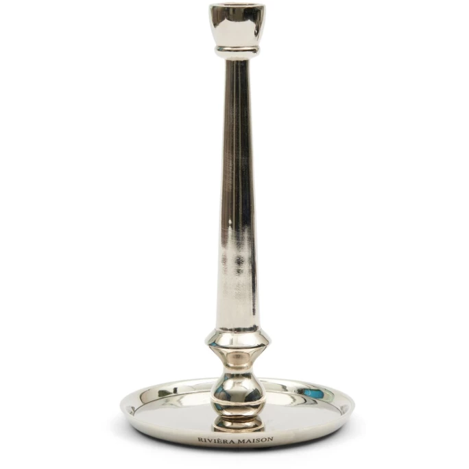 Aktion ❤️ Riviera Maison Rivièra Maison Warrington Kerzenhalter - Ø 13 Cm - Höhe 24 Cm - Silberfarben ✔️ 1 Aktion ❤️ Riviera Maison Rivièra Maison Warrington Kerzenhalter - Ø 13 Cm - Höhe 24 Cm - Silberfarben ✔️