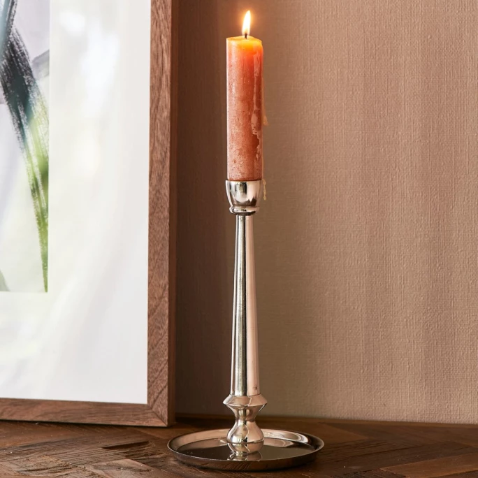 Aktion ❤️ Riviera Maison Rivièra Maison Warrington Kerzenhalter - Ø 13 Cm - Höhe 24 Cm - Silberfarben ✔️ 2 Aktion ❤️ Riviera Maison Rivièra Maison Warrington Kerzenhalter - Ø 13 Cm - Höhe 24 Cm - Silberfarben ✔️ – Bild 2