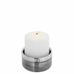 Bester Verkauf ? Fink Living Fink VITO Stumpenkerzenhalter M - Ø 10 Cm - Höhe 5 Cm - Antik Grau ?