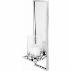 Neu ✔️ Fink Living Fink GAMA Wandkerzenhalter - 15x14 Cm - Höhe 60 Cm - Silberfarben ?