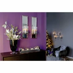 Neu ✔️ Fink Living Fink GAMA Wandkerzenhalter - 15x14 Cm - Höhe 60 Cm - Silberfarben ? -Applicata-shop unnamed file 1593