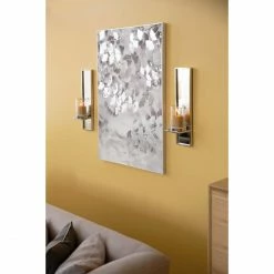 Neu ✔️ Fink Living Fink GAMA Wandkerzenhalter - 15x14 Cm - Höhe 60 Cm - Silberfarben ? -Applicata-shop unnamed file 1597