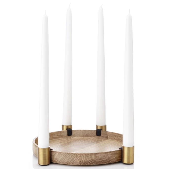 Neu ? Applicata Luna Kerzenhalter - Ø 27 Cm - 3,7 Cm - Oak-brass ✔️ 1 Neu ? Applicata Luna Kerzenhalter - Ø 27 Cm - 3,7 Cm - Oak-brass ✔️