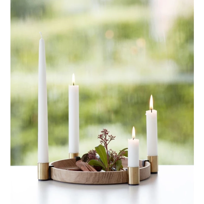 Neu ? Applicata Luna Kerzenhalter - Ø 27 Cm - 3,7 Cm - Oak-brass ✔️ 2 Neu ? Applicata Luna Kerzenhalter - Ø 27 Cm - 3,7 Cm - Oak-brass ✔️ – Bild 2