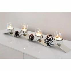 Schlussverkauf ❤️ Fink Living Fink Wave Kerzenhalter - L 83 Cm - Silberfarben / Vernickelt ? -Applicata-shop unnamed file 1618