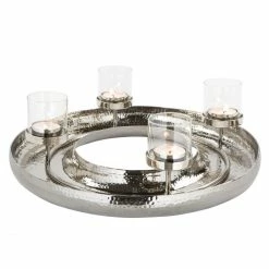 Bestes Angebot ? Fink Living Fink FLEX Kerzen-Dekokranz 4-flammig L - Ø 52 Cm - Silberfarben ❤️ -Applicata-shop unnamed file 1624