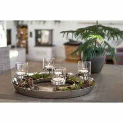 Bestes Angebot ? Fink Living Fink FLEX Kerzen-Dekokranz 4-flammig L - Ø 52 Cm - Silberfarben ❤️ -Applicata-shop unnamed file 1625