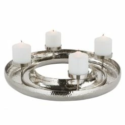 Bestes Angebot ? Fink Living Fink FLEX Kerzen-Dekokranz 4-flammig L - Ø 52 Cm - Silberfarben ❤️ -Applicata-shop unnamed file 1626