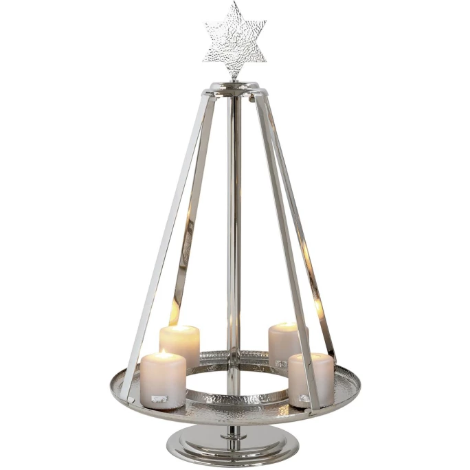 Brandneu ? Fink Living Fink CARUS Adventskranz - Ø 46 Cm - Höhe 82 Cm - Silberfarben ? 3 Brandneu ? Fink Living Fink CARUS Adventskranz - Ø 46 Cm - Höhe 82 Cm - Silberfarben ? – Bild 3