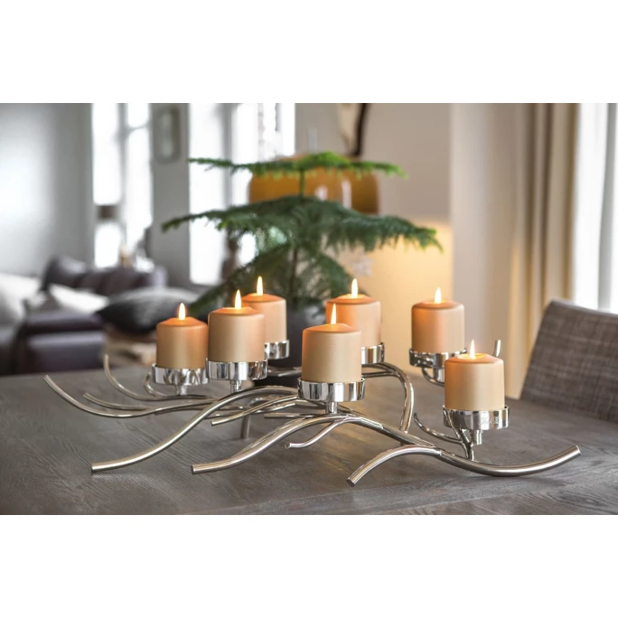 Angebote ? Fink Living Fink RAMUS Leuchter Für Teelichter 7-flammig Ohne Glasstulpen - 60x43x13,3 Cm - Silberfarben ? 4 Angebote ? Fink Living Fink RAMUS Leuchter Für Teelichter 7-flammig Ohne Glasstulpen - 60x43x13,3 Cm - Silberfarben ? – Bild 4