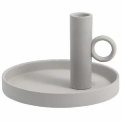 Auslauf ? Storefactory LINDE Kerzenhalter - Ø 16 Cm - Höhe 11 Cm - Light Grey ⌛
