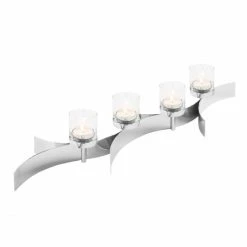 Schlussverkauf ? Fink Living Fink MELODY Teelichthalter XL 4-flammig - Länge 89,5 Cm - 22 X 15 Cm - Vernickelt ?