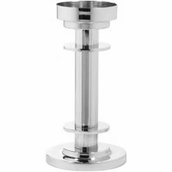 Angebote ✨ Fink Living Fink RICARDO Kerzenhalter - Höhe 21 Cm - Ø 11 Cm - Silberfarben ?