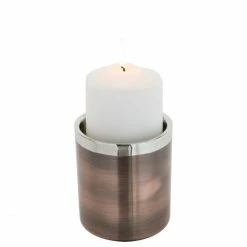 Angebote ? Fink Living Fink VITO Stumpenkerzenhalter L - Ø 10 Cm - Höhe 11 Cm - Bronzefarben ?