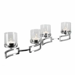 Schlussverkauf ✔️ Fink Living Fink HOMMAGE Kerzenleuchter 4-flammig - Länge 68 Cm - Breite 14 Cm - H 8 Cm - Silberfarben ?