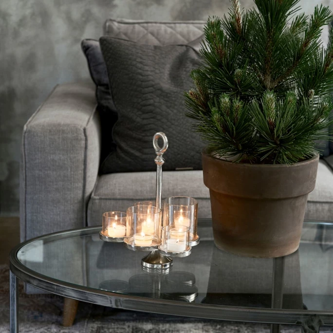 Auslauf ✔️ Riviera Maison Rivièra Maison Lisbon Multiple Teelichthalter - S - 21x21x26 Cm - Silberfarben ? 4 Auslauf ✔️ Riviera Maison Rivièra Maison Lisbon Multiple Teelichthalter - S - 21x21x26 Cm - Silberfarben ? – Bild 4