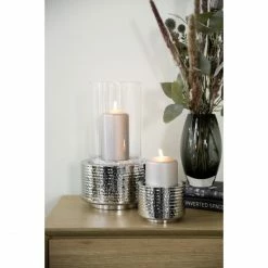 Bestpreis ? Fink Living Fink NOSSA Stumpenkerzenhalter - Höhe 9 Cm - Ø 12 Cm - Silberfarben ⌛ -Applicata-shop unnamed file 316