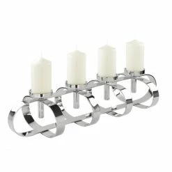 Bester Verkauf ? Fink Living Fink Gorden Kerzenleuchter Lang - 18x85x27 Cm - Vernickelt ✔️