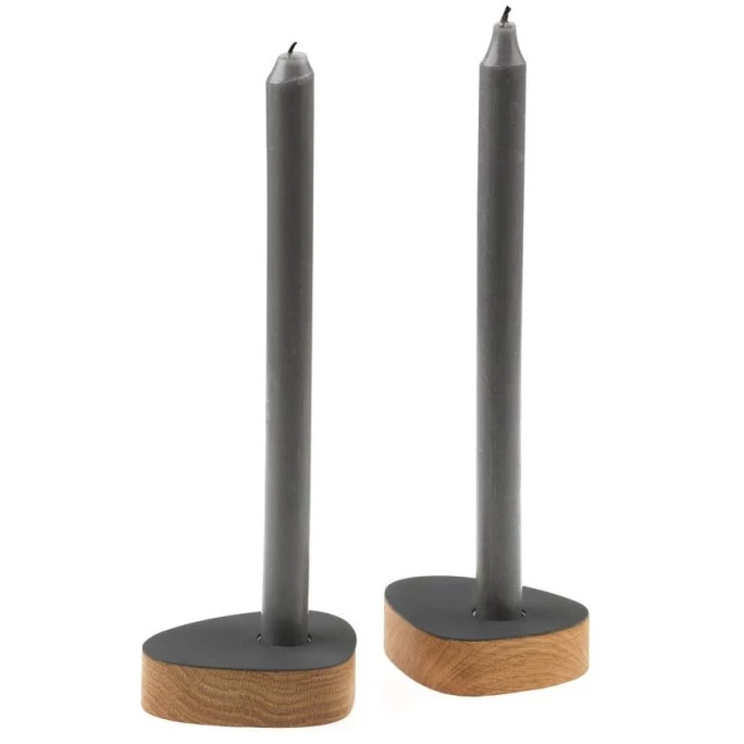 Aktion ? Lind DNA Curve Nupo Kerzenständer - 2er Set - 2er Set - 8x10x5,6 Cm - Nature/anthracite ❤️ 2 Aktion ? Lind DNA Curve Nupo Kerzenständer - 2er Set - 2er Set - 8x10x5,6 Cm - Nature/anthracite ❤️ – Bild 2