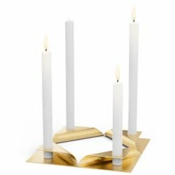 Rabatt ? Höfats SQUARE CANDLE Kerzenhalter - 4er Set - 4er Set - 17x9x2,5cm - Goldfarben ⭐