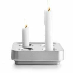 Budget ? Born In Sweden Stumpastaken Fyran Kerzenhalter - Höhe 4 Cm - Tiefe 16 Cm - Länge 16 Cm - Aluminium Poliert ?