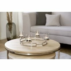 Am billigsten ? Fink Living Fink HOMMAGE Kerzenleuchter 4-flammig - Ø 47 Cm - Höhe 8 Cm - Silberfarben ❤️ -Applicata-shop unnamed file 786