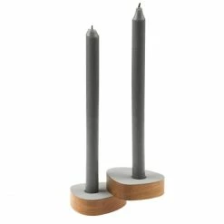 Aktion ✨ Lind DNA Curve Nupo Kerzenständer - 2er Set - 2er Set - 8x10x5,6 Cm - Nature/metallic ⌛