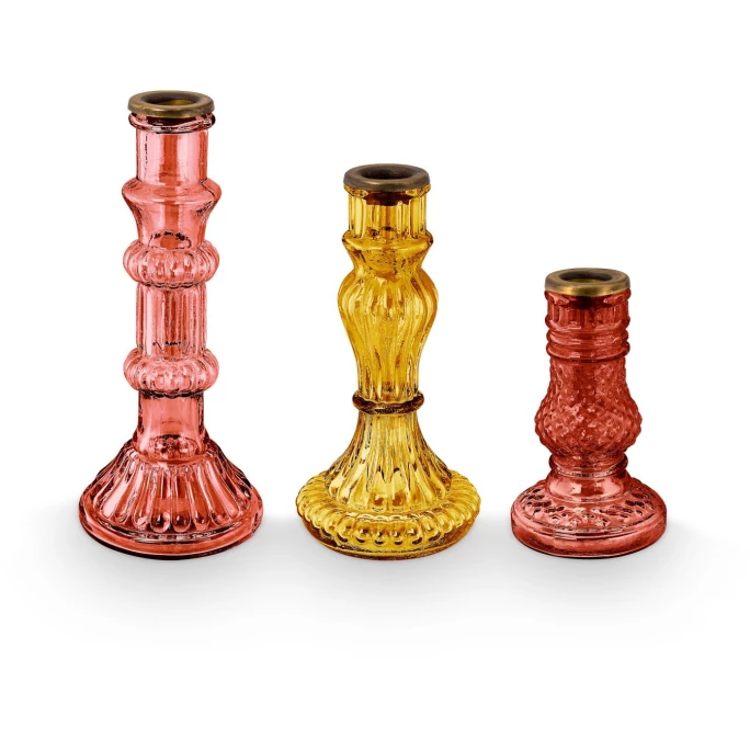 Neu ⭐ Pip Studio Glass Kerzenhalter Im 3er-Set - Höhe 12/17/20 Cm - Pink ✨ 1 Neu ⭐ Pip Studio Glass Kerzenhalter Im 3er-Set - Höhe 12/17/20 Cm - Pink ✨