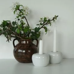 Schlussverkauf ? Born In Sweden Apple Kerzenhalter 2er Set - 2 Stück à Ø 5,5 Cm - Höhe 4 Cm - White ✨ -Applicata-shop unnamed file 837