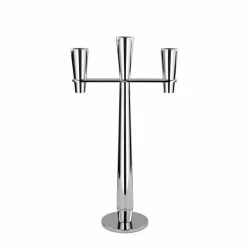 Bester Verkauf ? Fink Living Fink Bandini Kerzenleuchter 3-flammig - H 54 B: 30 Cm - Silberfarben / Vernickelt ?