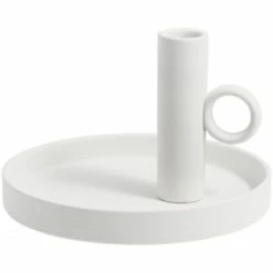 Rabatt ? Storefactory LINDE Kerzenhalter - Ø 16 Cm - Höhe 11 Cm - White ⭐