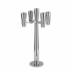 Top 10 ? Fink Living Fink Bandini Kerzenleuchter 5-flammig - H 54 B: 30 Cm - Silberfarben / Vernickelt ❤️