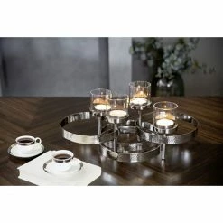 Bestes Angebot ? Fink Living Fink MIRAGE 4-flammiger Leuchter - 50x36x19 Cm - Edelstahl ? -Applicata-shop unnamed file 983